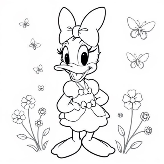 Daisy Duck S Vibrant Spring Attire Coloring Pages Daisy Duck S Vibrant Spring Attire Coloring Pages