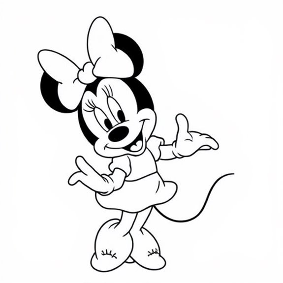 Minnie Mouse Iconic Style Coloring Pages Minnie Mouse Iconic Style Coloring Pages