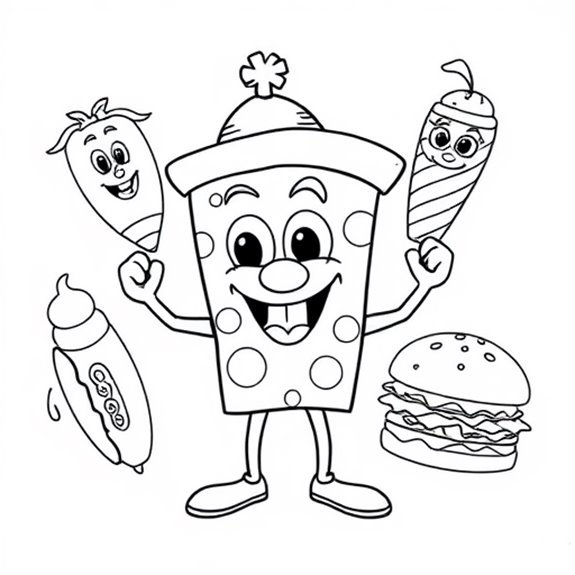 Quirky Culinary Animated Characters Coloring Pages Quirky Culinary Animated Characters Coloring Pages