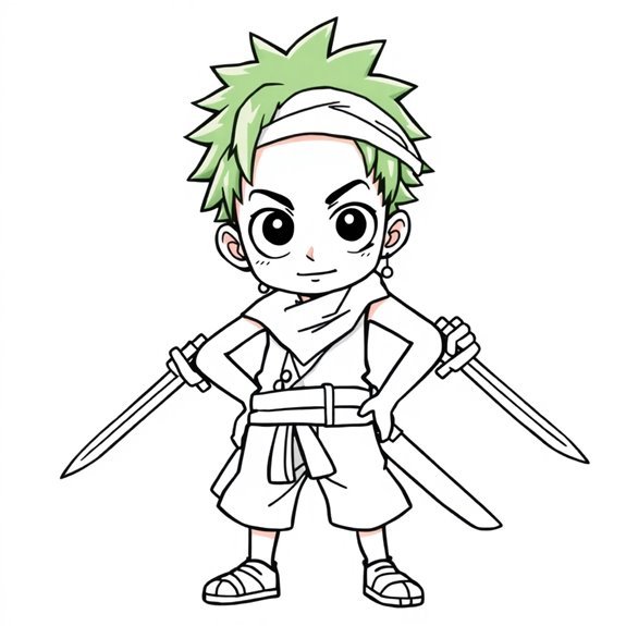 Roronoa Zoro (One Piece) Coloring Pages