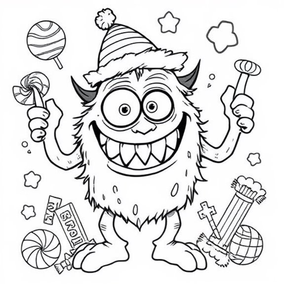Wacky Halloween Creature Celebration Coloring Pages Wacky Halloween Creature Celebration Coloring Pages